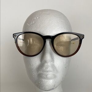 USED VERSACE Round Eyeglasses MOD. 3257 5117 53-18 140 Brown Fade & Gold Frames